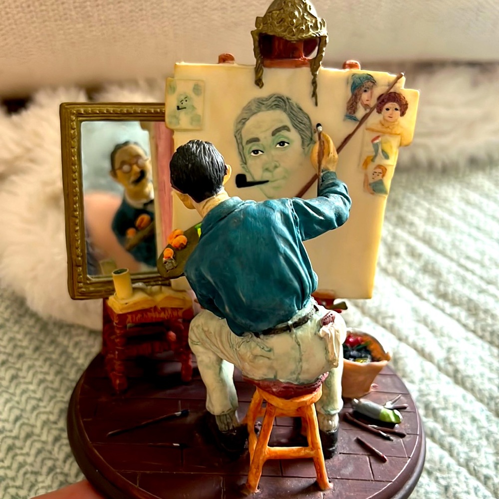 Triple self portrait Norman Rockwell